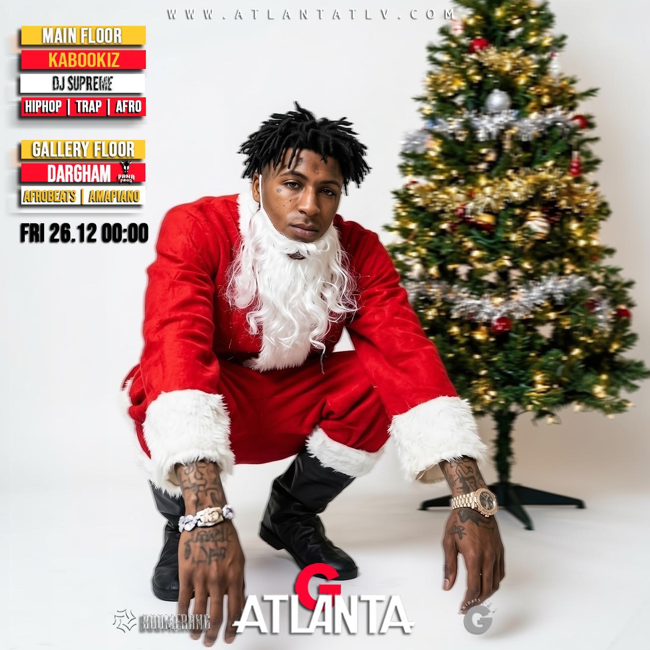 קריסמס של היפהופ / + רחבת אפרוביסט -26.12 באטלנטה -- Friday XMAS  26.12 100% Hiphop/Afrobeats + 2 floors @ ATLANTA