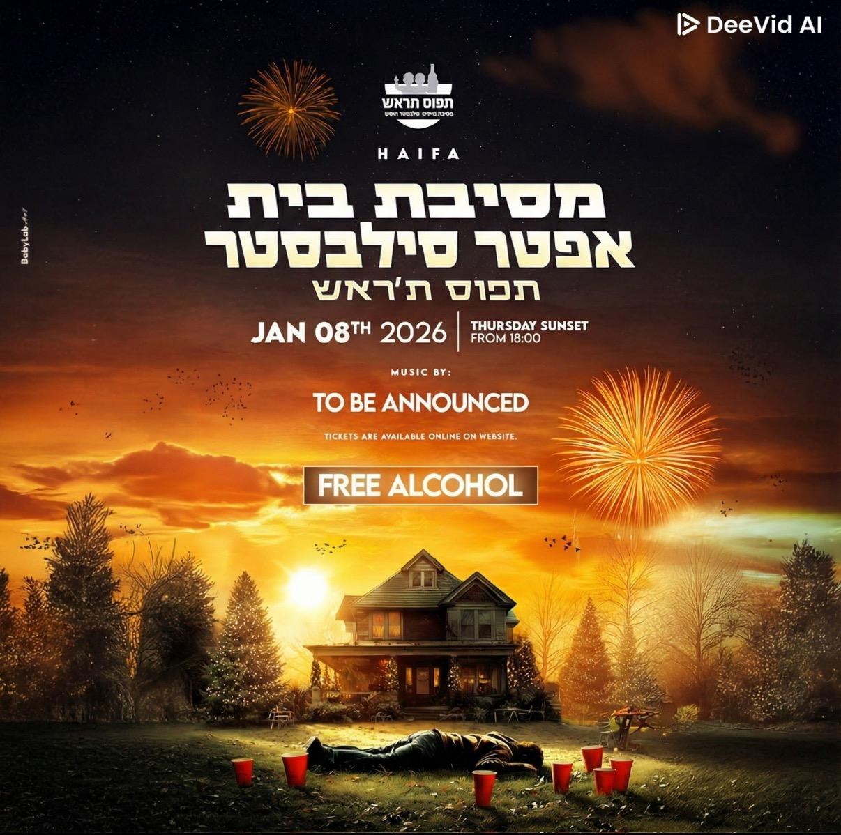 מסיבת בית בחיפה אפטר סילבסטר 🏡